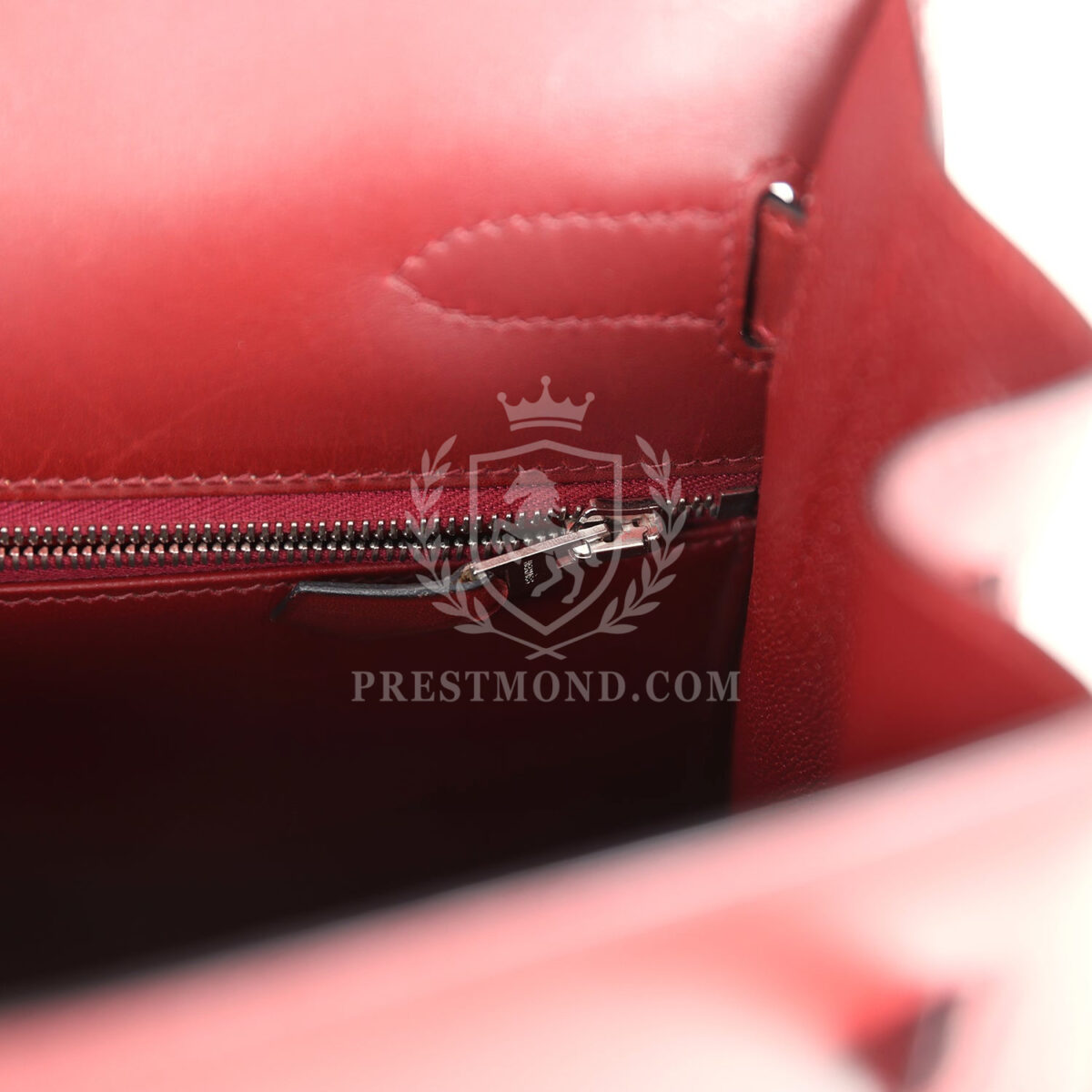 Vintage Hermes Kelly Sellier 32 Rouge H Box PHW — изображение 8