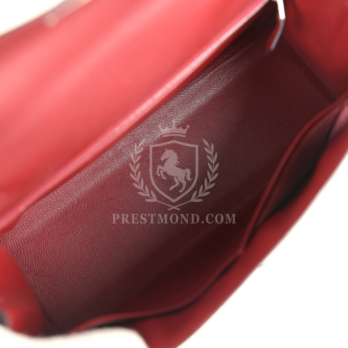 Vintage Hermes Kelly Sellier 32 Rouge H Box PHW — изображение 9