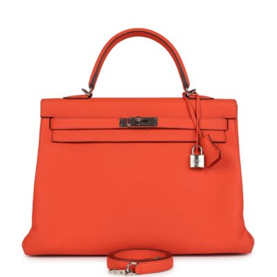 Hermes Kelly Retourne 35 Orange Poppy Togo PHW