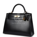 Hermes Kelly Sellier 32 Black Box GHW