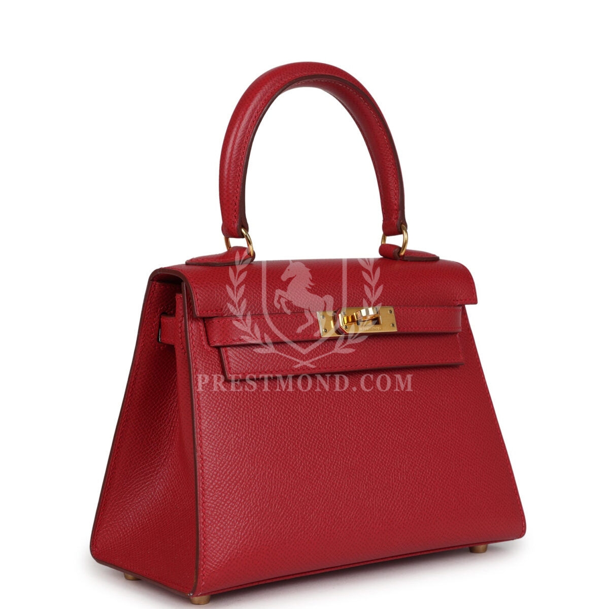 Vintage Hermes Kelly Sellier 20 Rouge Vif Courchevel GHW — изображение 2