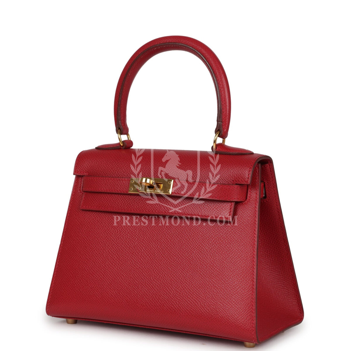 Vintage Hermes Kelly Sellier 20 Rouge Vif Courchevel GHW — изображение 5