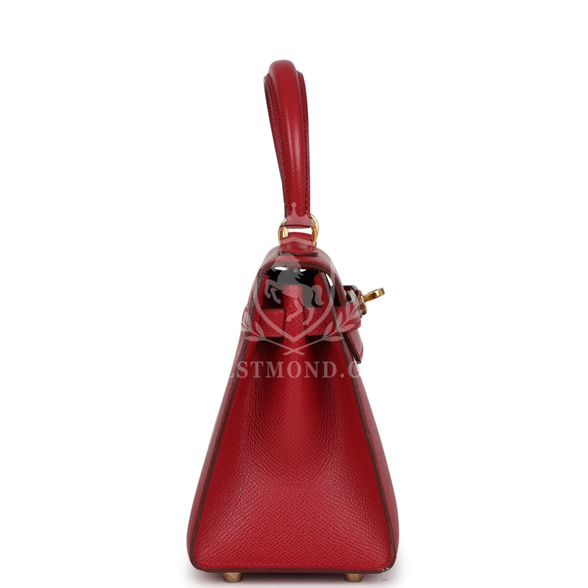 Vintage Hermes Kelly Sellier 20 Rouge Vif Courchevel GHW — изображение 3