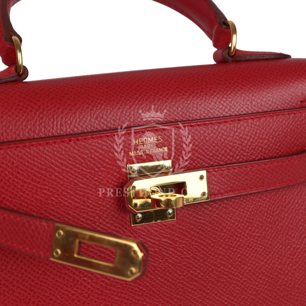 Vintage Hermes Kelly Sellier 20 Rouge Vif Courchevel GHW — изображение 7
