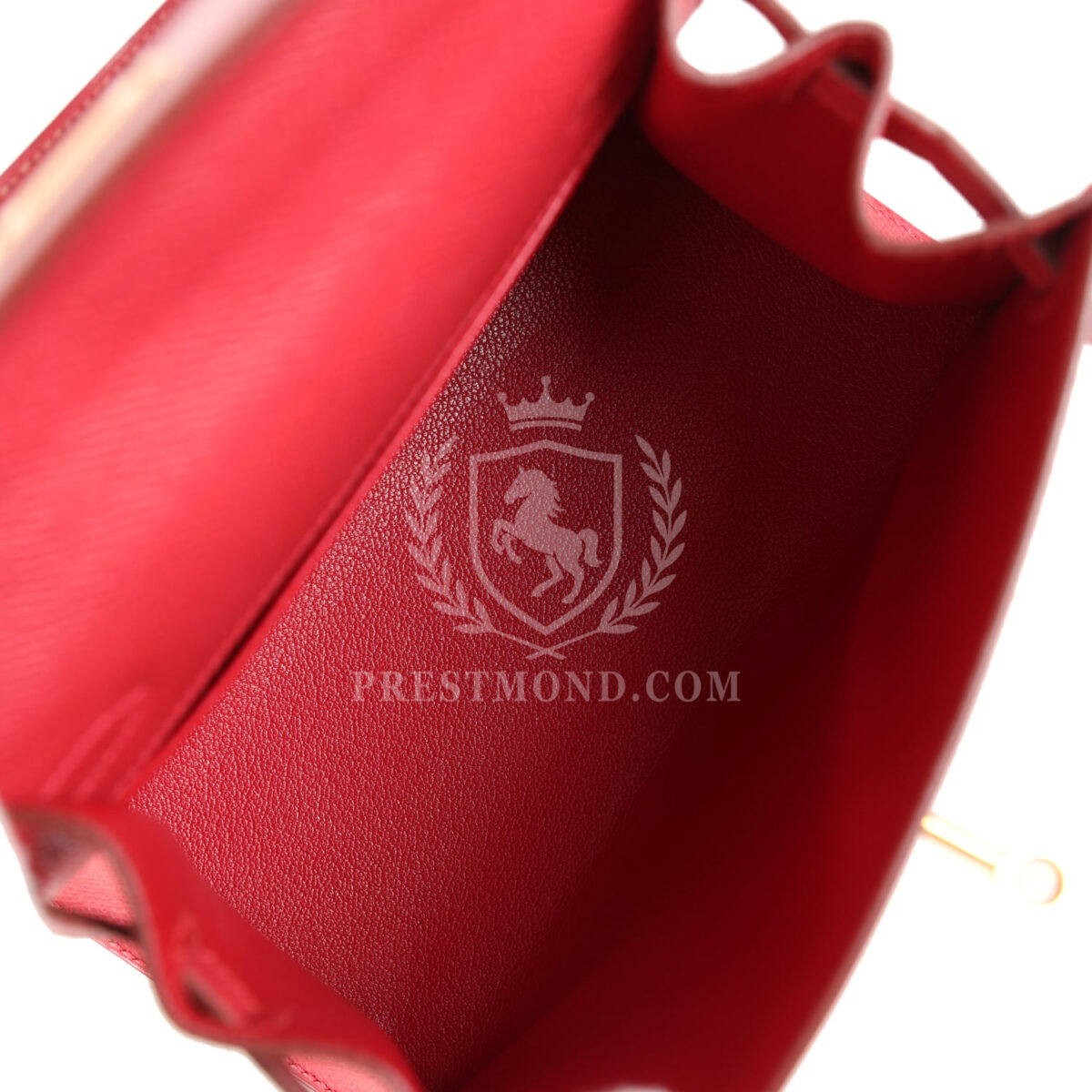 Vintage Hermes Kelly Sellier 20 Rouge Vif Courchevel GHW — изображение 8