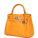 Hermes Special Order (HSS) Kelly Retourne 28 Jaune D'Or Swift Brushed PHW