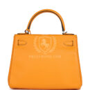 Hermes Special Order (HSS) Kelly Retourne 28 Jaune D'Or Swift Brushed PHW