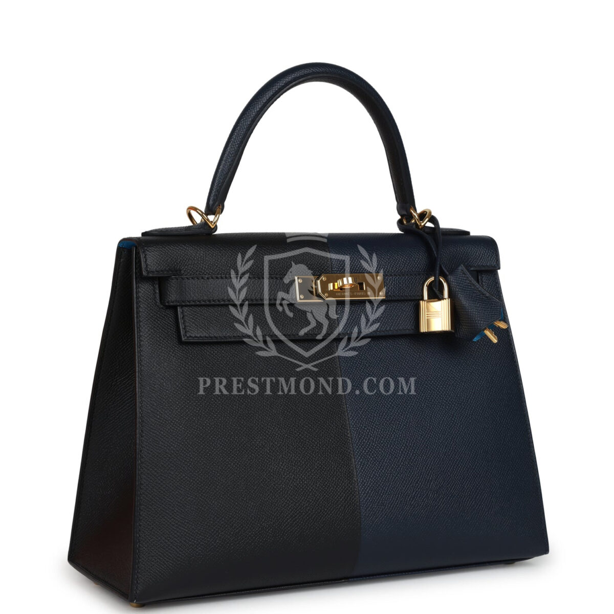 Hermes Kelly Sellier 28 Casaque Bleu Indigo and Black Epsom GHW — изображение 2