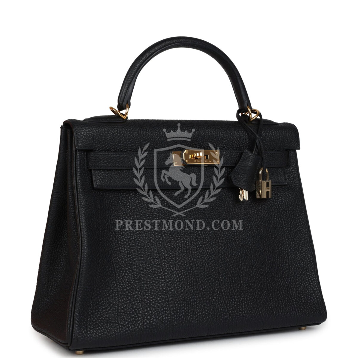 Vintage Hermes Kelly Retourne 32 Black Fjord GHW — изображение 2
