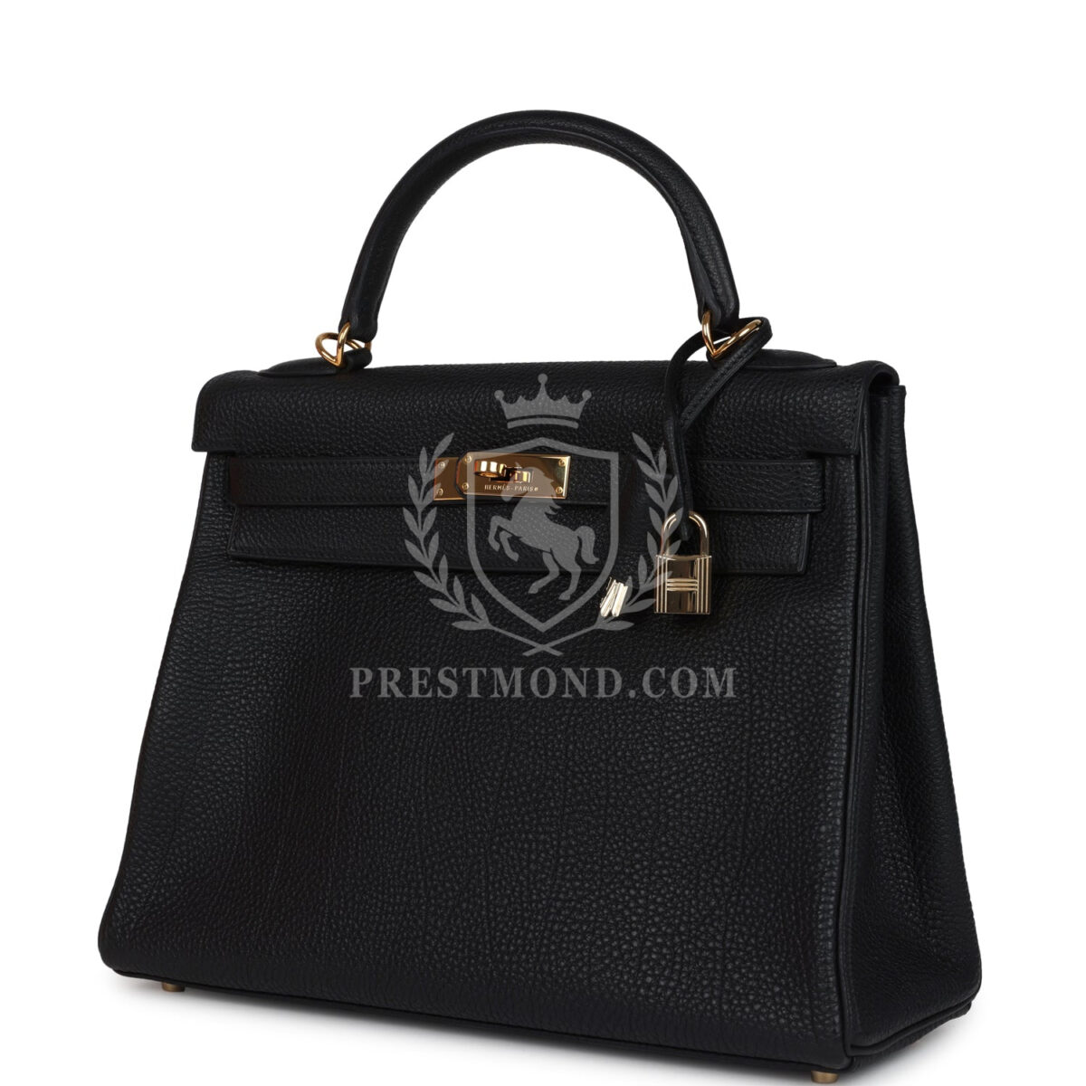 Vintage Hermes Kelly Retourne 32 Black Fjord GHW — изображение 5