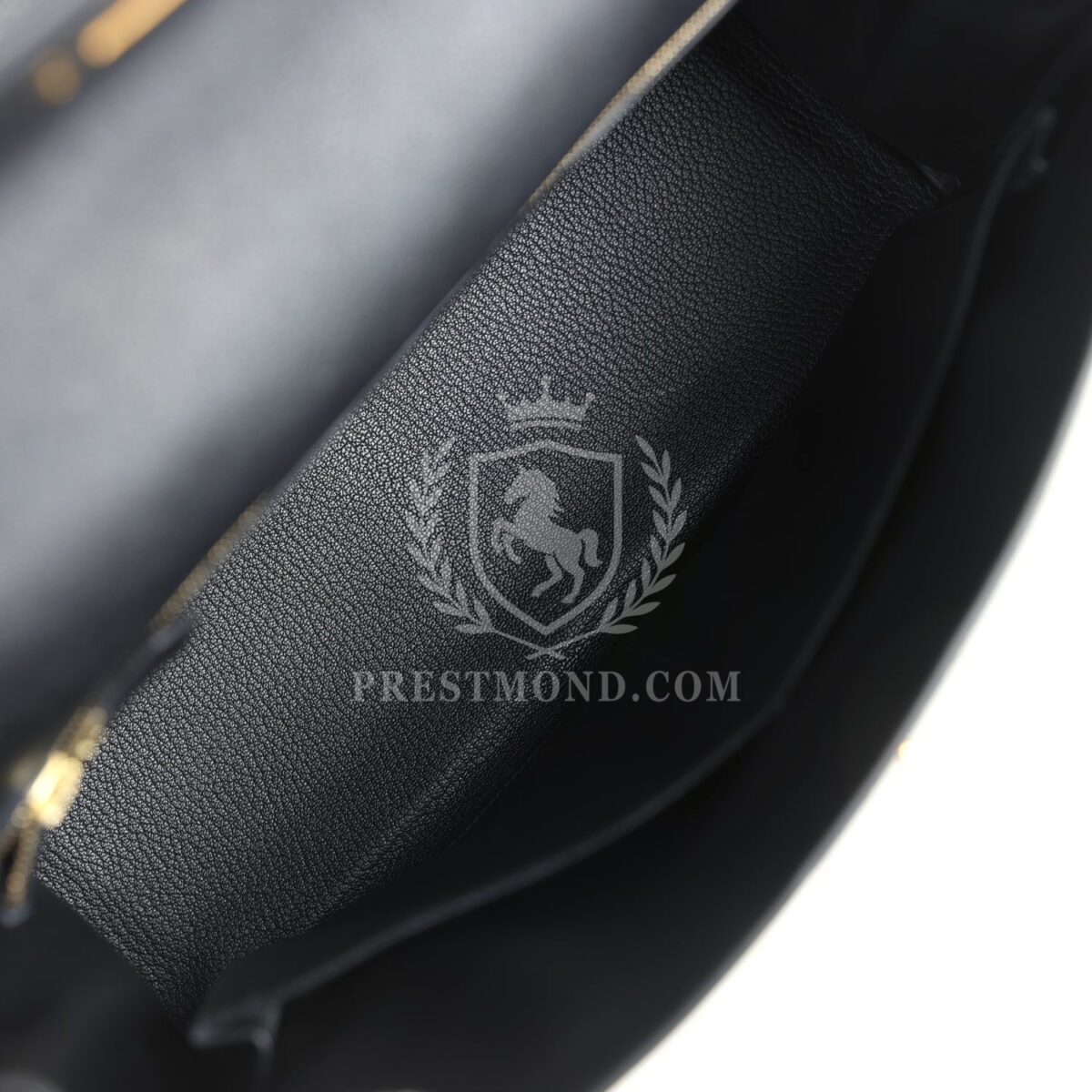 Vintage Hermes Kelly Retourne 32 Black Fjord GHW — изображение 8