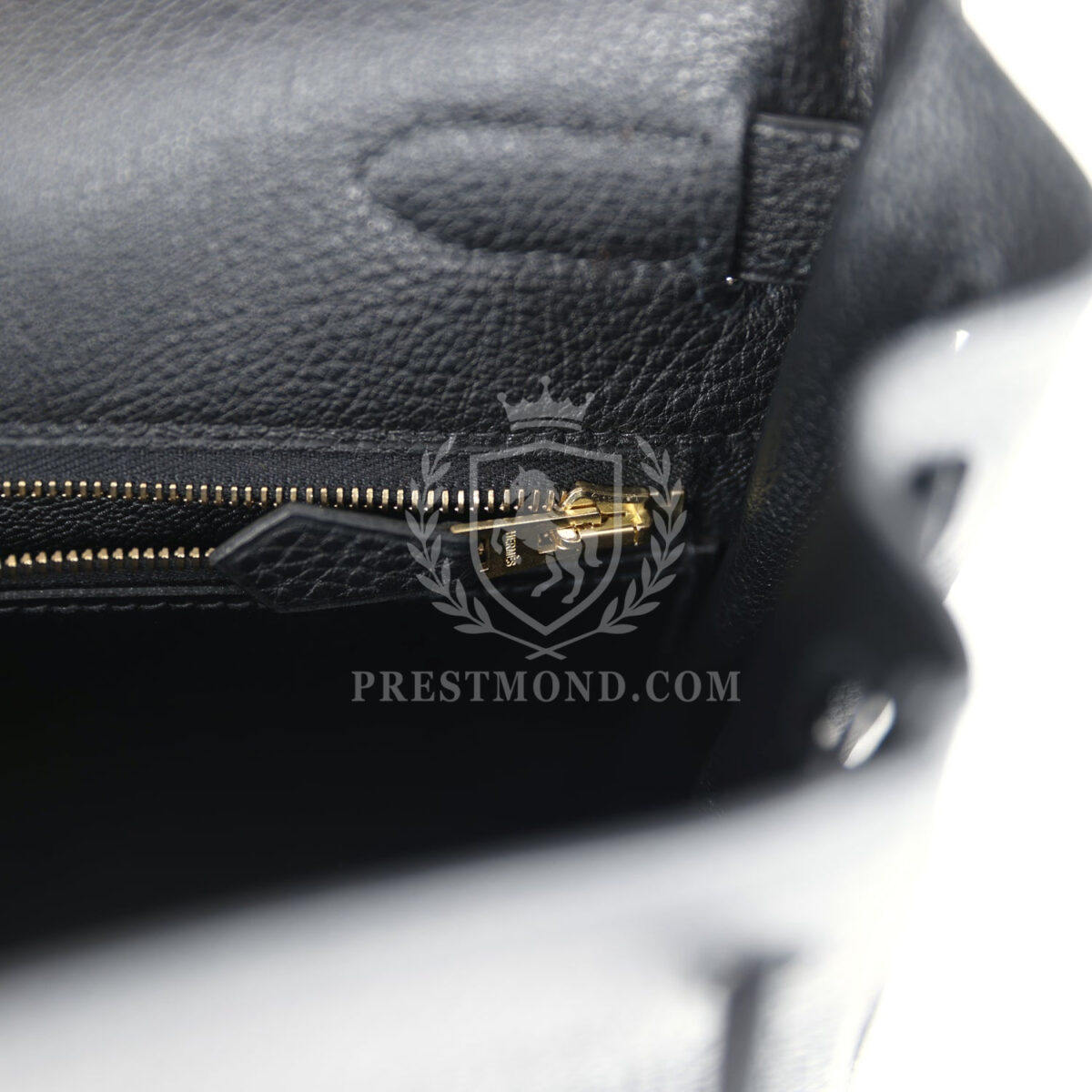 Vintage Hermes Kelly Retourne 32 Black Fjord GHW — изображение 9