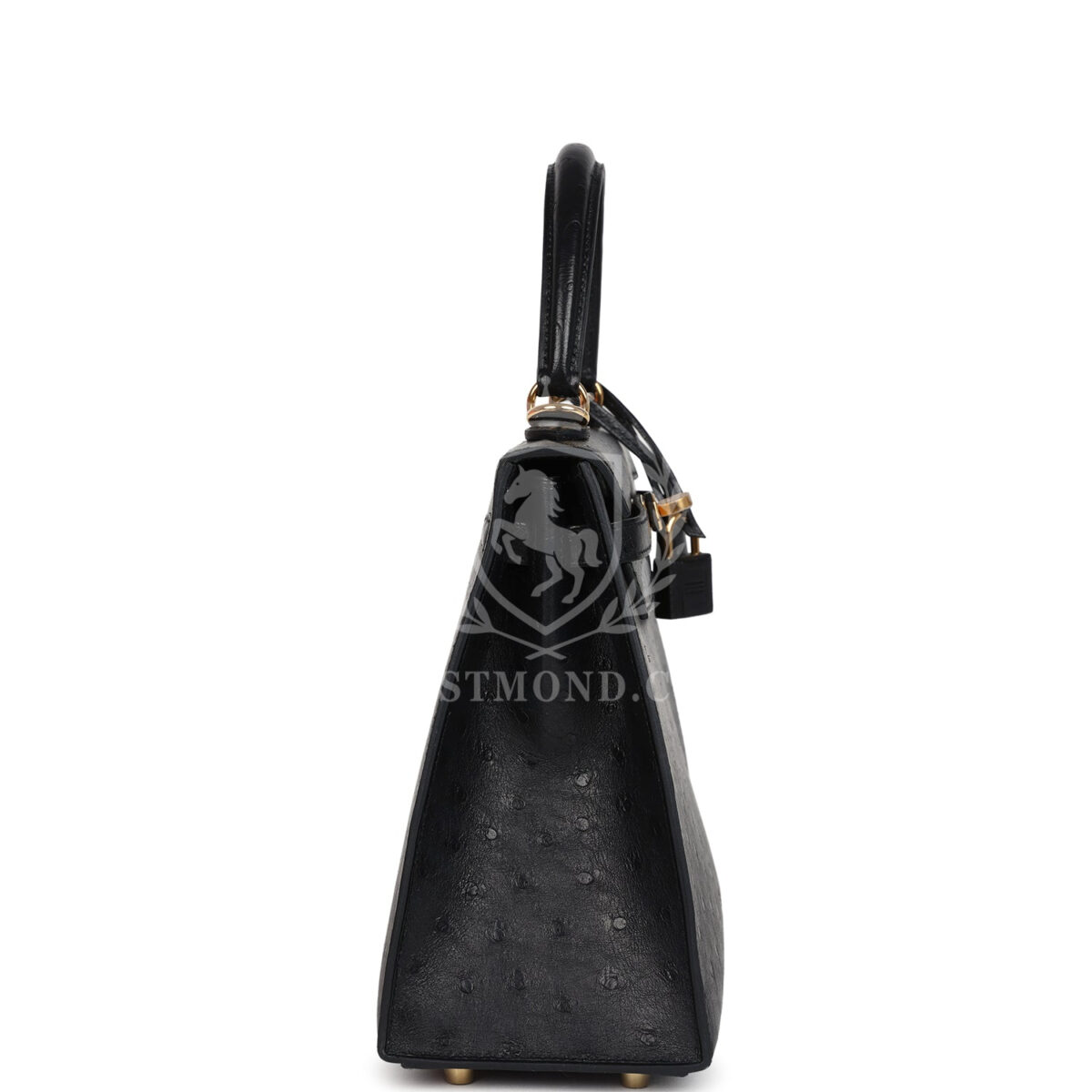 Hermes Kelly Sellier 25 Black Ostrich GHW — изображение 3