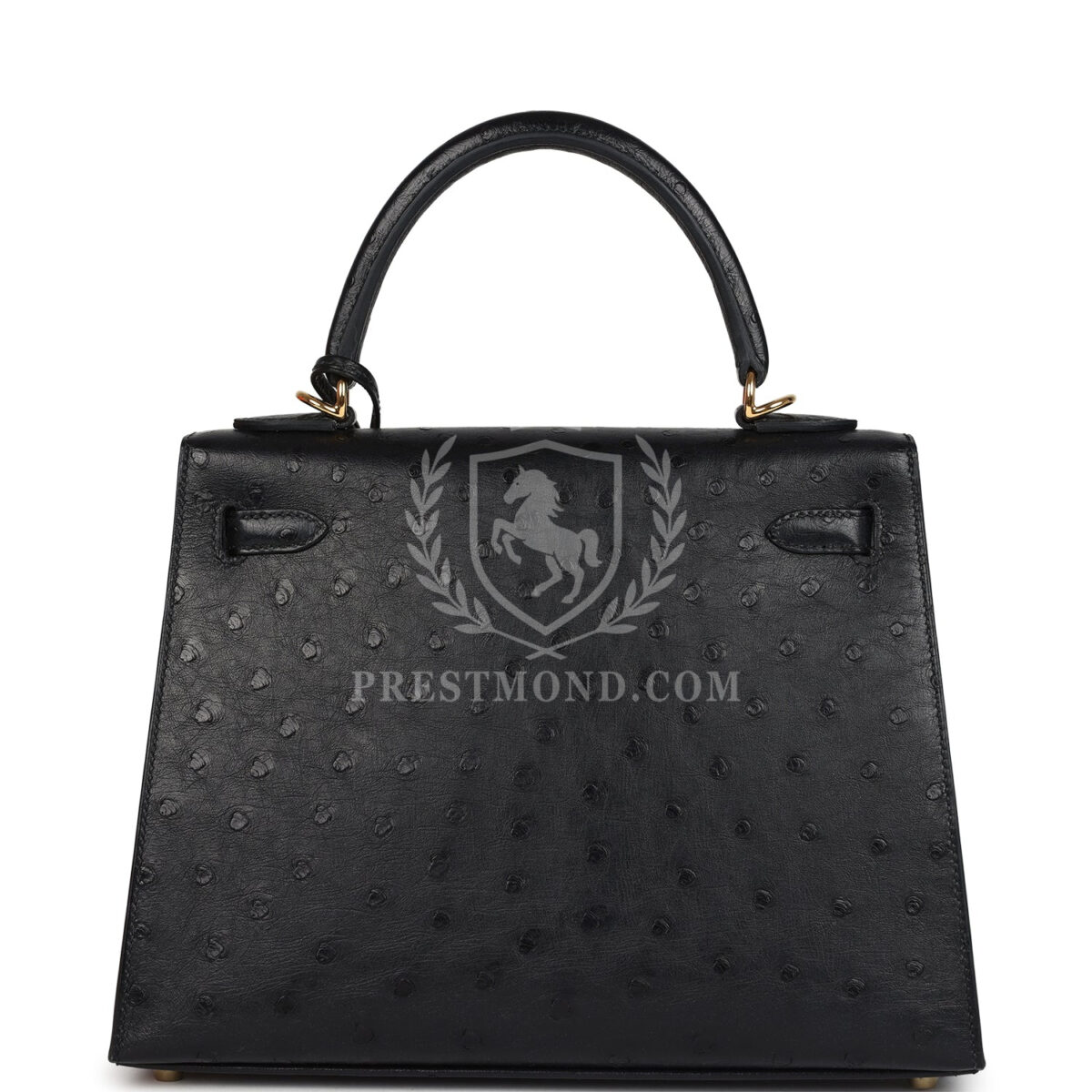 Hermes Kelly Sellier 25 Black Ostrich GHW — изображение 4