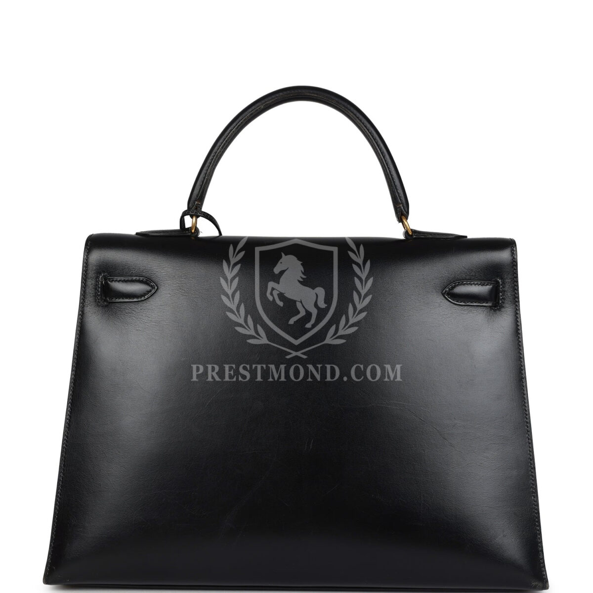 Vintage Hermes Kelly Sellier 35 Black Box GHW — изображение 4