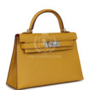 Hermes Kelly Sellier 20 Jaune Ambre Verso Chèvre Mysore PHW