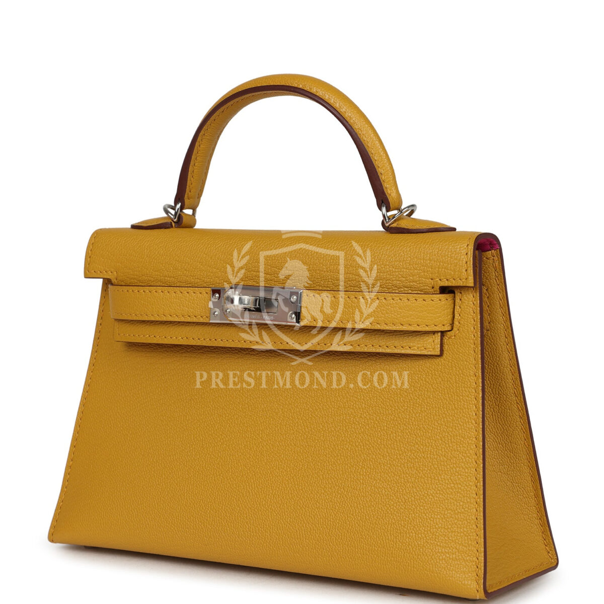 Hermes Kelly Sellier 20 Jaune Ambre Verso Chèvre Mysore PHW — изображение 5