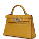 Hermes Kelly Sellier 20 Jaune Ambre Verso Chèvre Mysore PHW