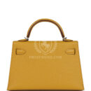 Hermes Kelly Sellier 20 Jaune Ambre Verso Chèvre Mysore PHW