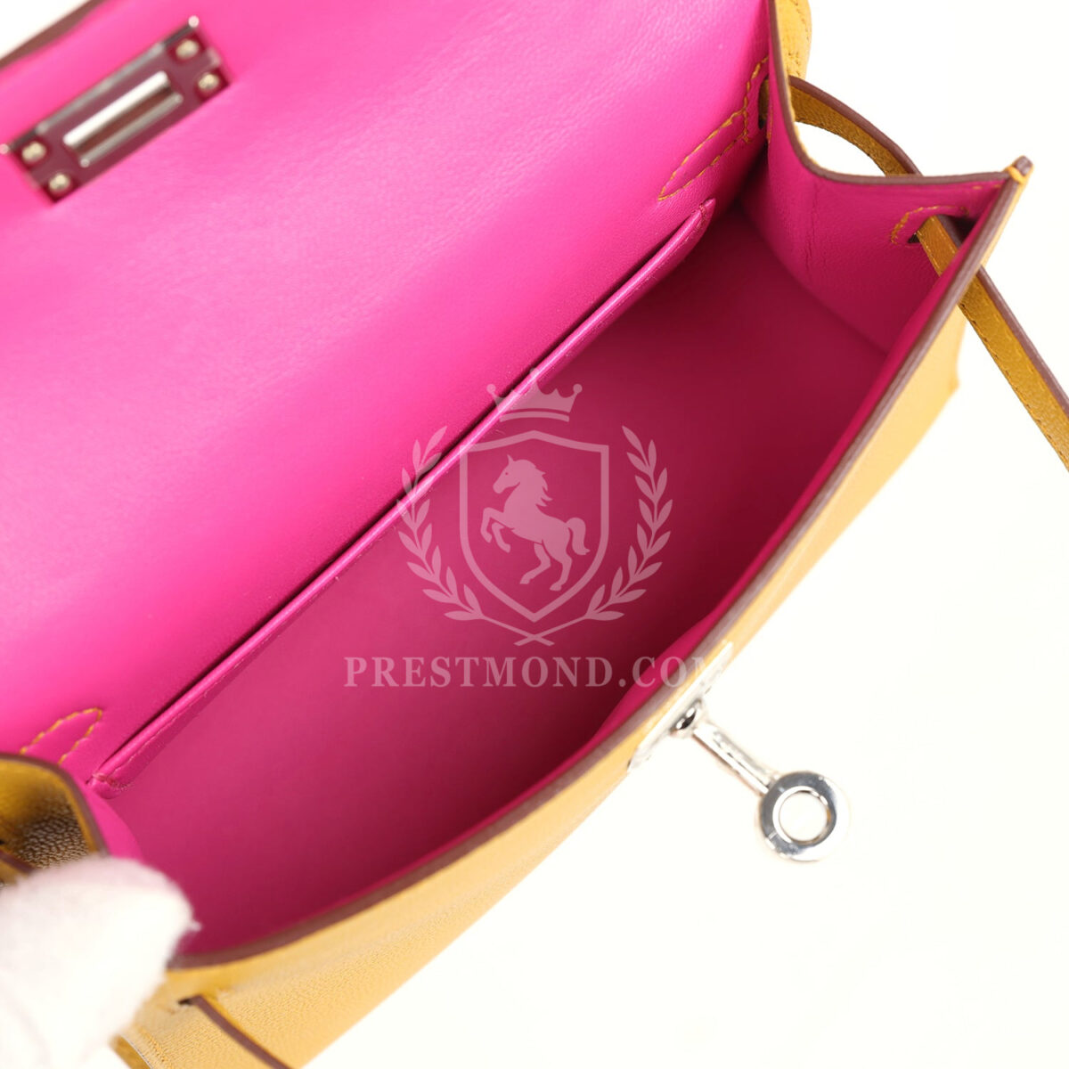 Hermes Kelly Sellier 20 Jaune Ambre Verso Chèvre Mysore PHW — изображение 8