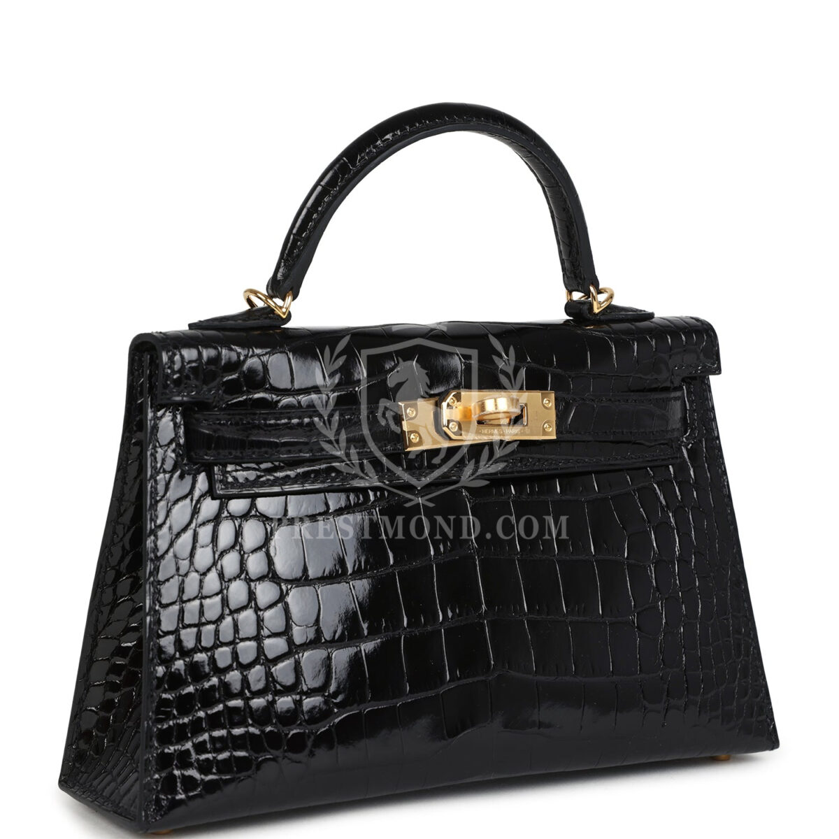 Hermes Kelly Sellier 20 Black Shiny Alligator GHW — изображение 2