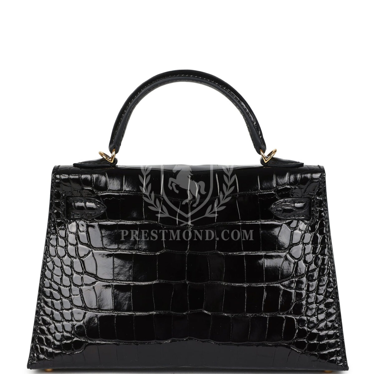 Hermes Kelly Sellier 20 Black Shiny Alligator GHW — изображение 4