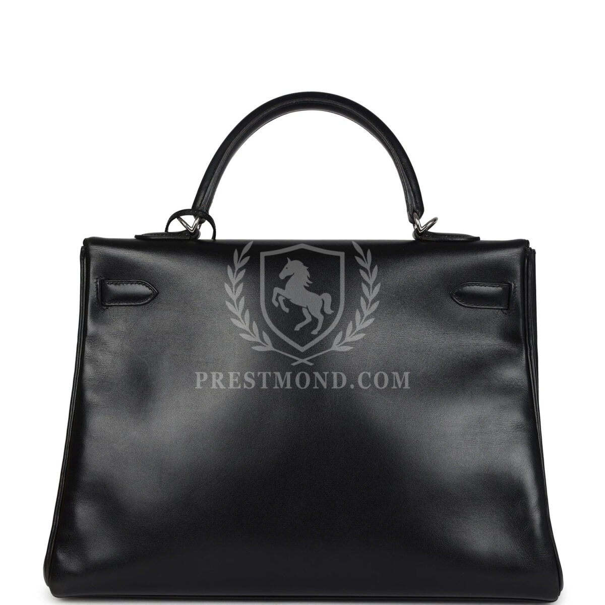 Vintage Hermes Kelly 35 Retourne Black Box Calfskin PHW — изображение 4