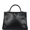 Vintage Hermes Kelly 35 Retourne Black Box Calfskin PHW