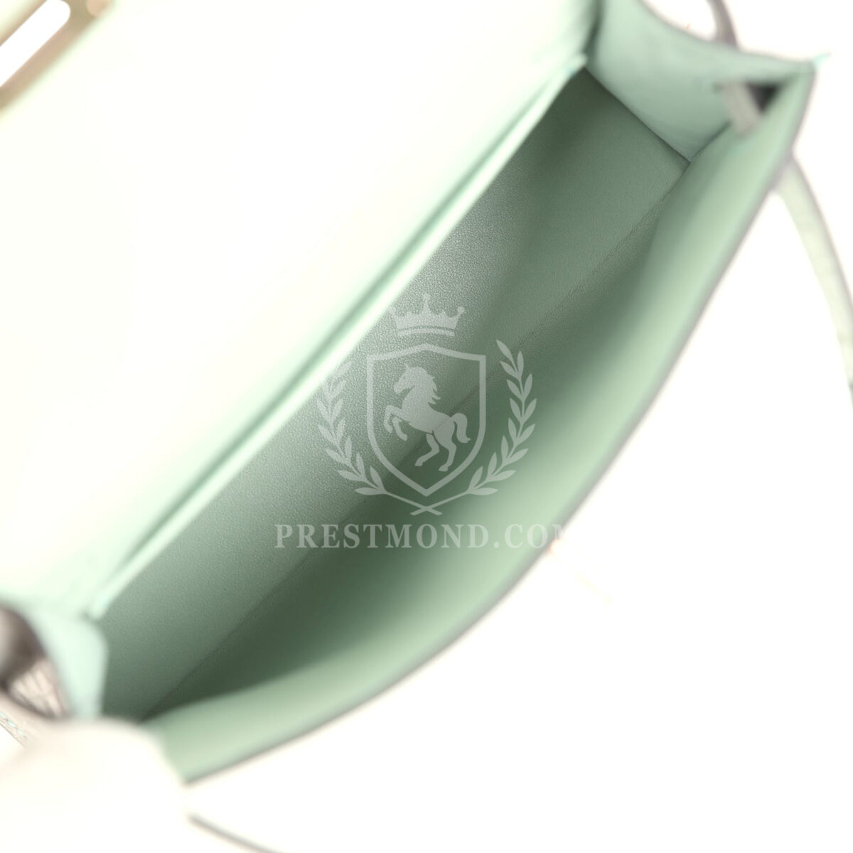 Hermes Special Order (HSS) Kelly Sellier 20 Vert D'Eau and Gris Perle Matte Alligator PBHW — изображение 8