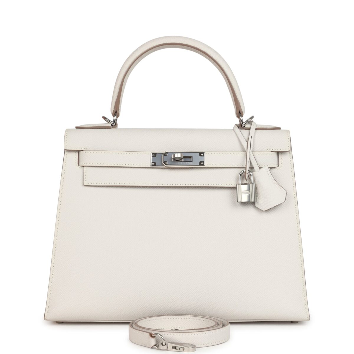 Hermes Kelly Sellier 28 Gris Pale Epsom PHW