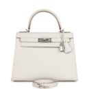 Hermes Kelly Sellier 28 Gris Pale Epsom PHW