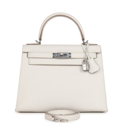 Hermes Kelly Sellier 28 Gris Pale Epsom PHW