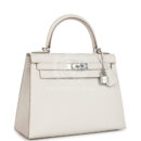 Hermes Kelly Sellier 28 Gris Pale Epsom PHW