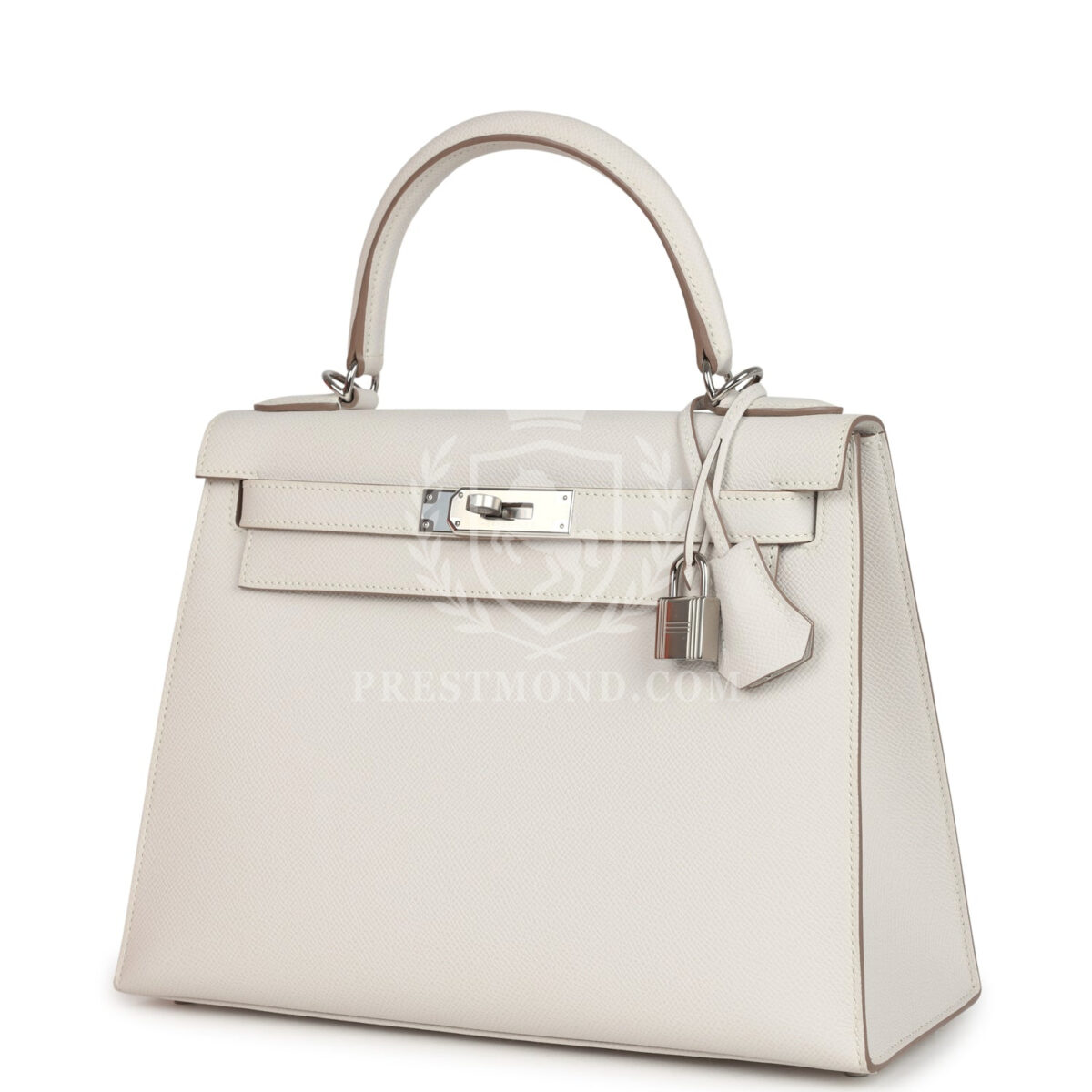 Hermes Kelly Sellier 28 Gris Pale Epsom PHW — изображение 5