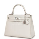 Hermes Kelly Sellier 28 Gris Pale Epsom PHW