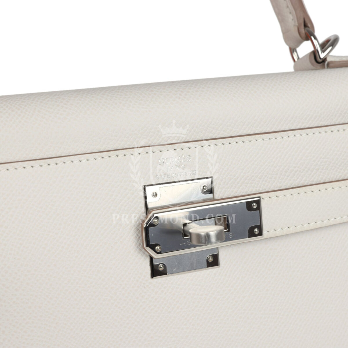 Hermes Kelly Sellier 28 Gris Pale Epsom PHW — изображение 7