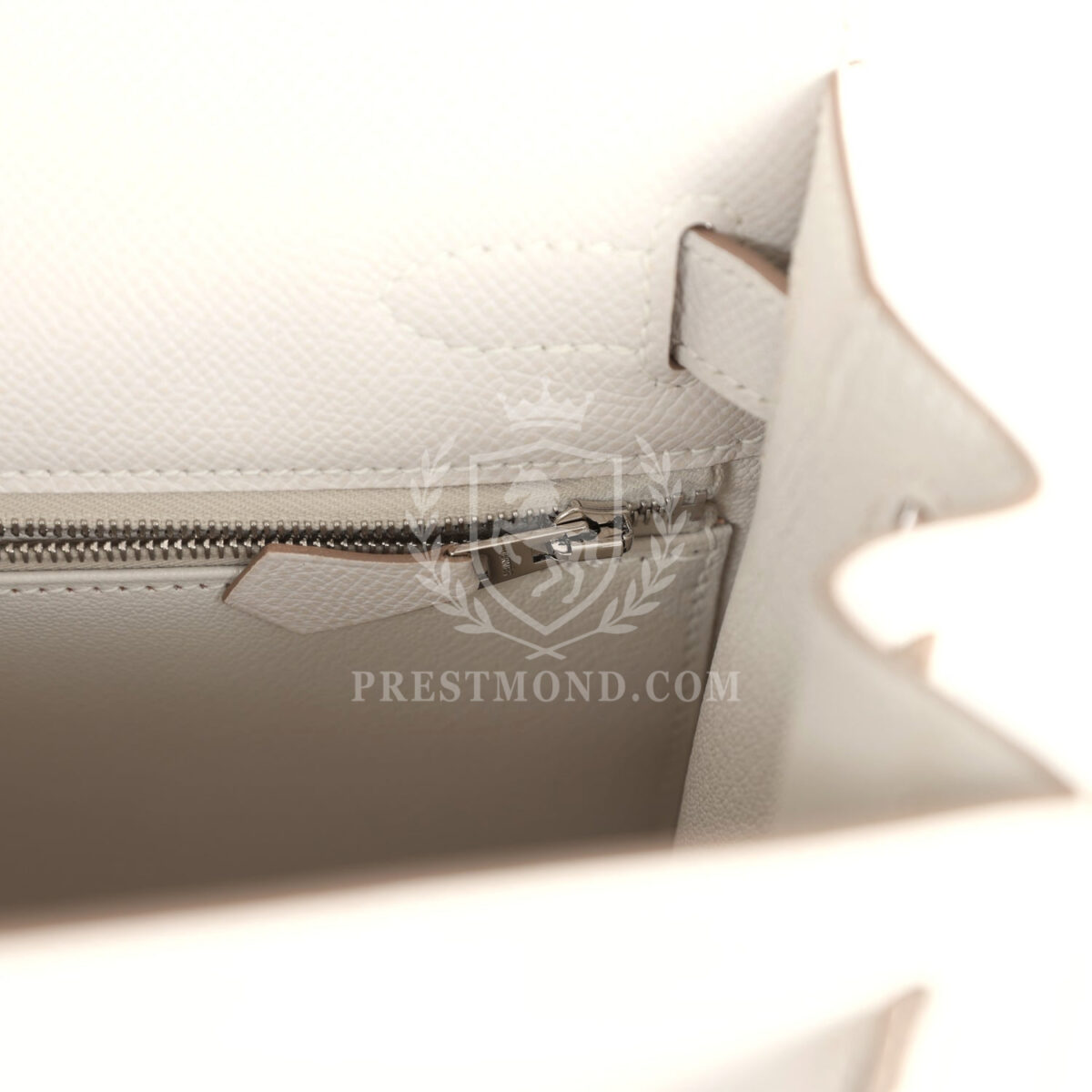 Hermes Kelly Sellier 28 Gris Pale Epsom PHW — изображение 9