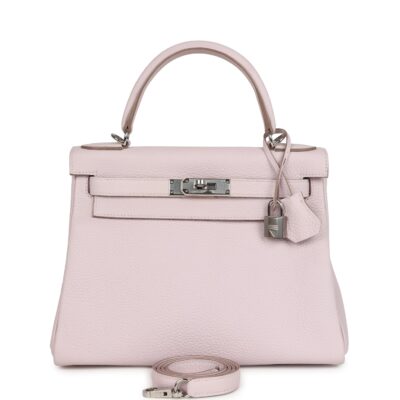 Hermes Kelly Retourne 28 Mauve Pale Clemence PHW