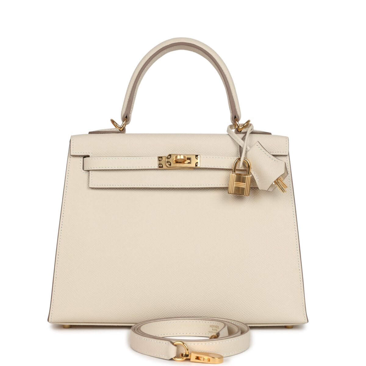 Hermes Kelly Sellier 25 Craie Epsom GHW