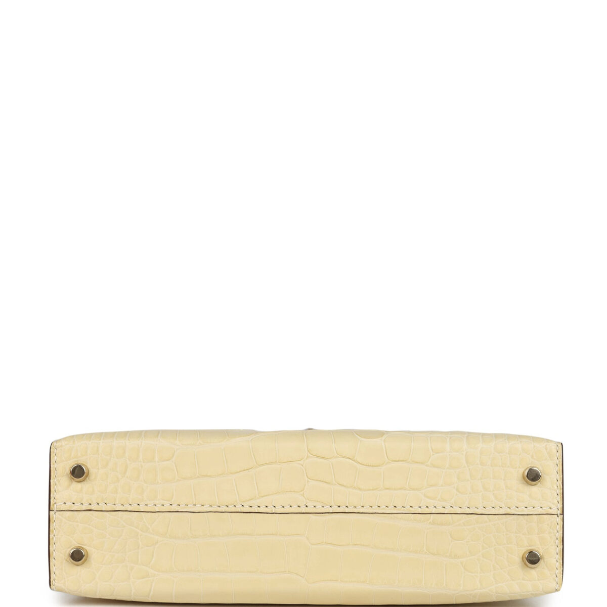 Hermes Special Order (HSS) Kelly Sellier 20 Vanille and Vert D'Eau Matte Alligator PBHW — изображение 6