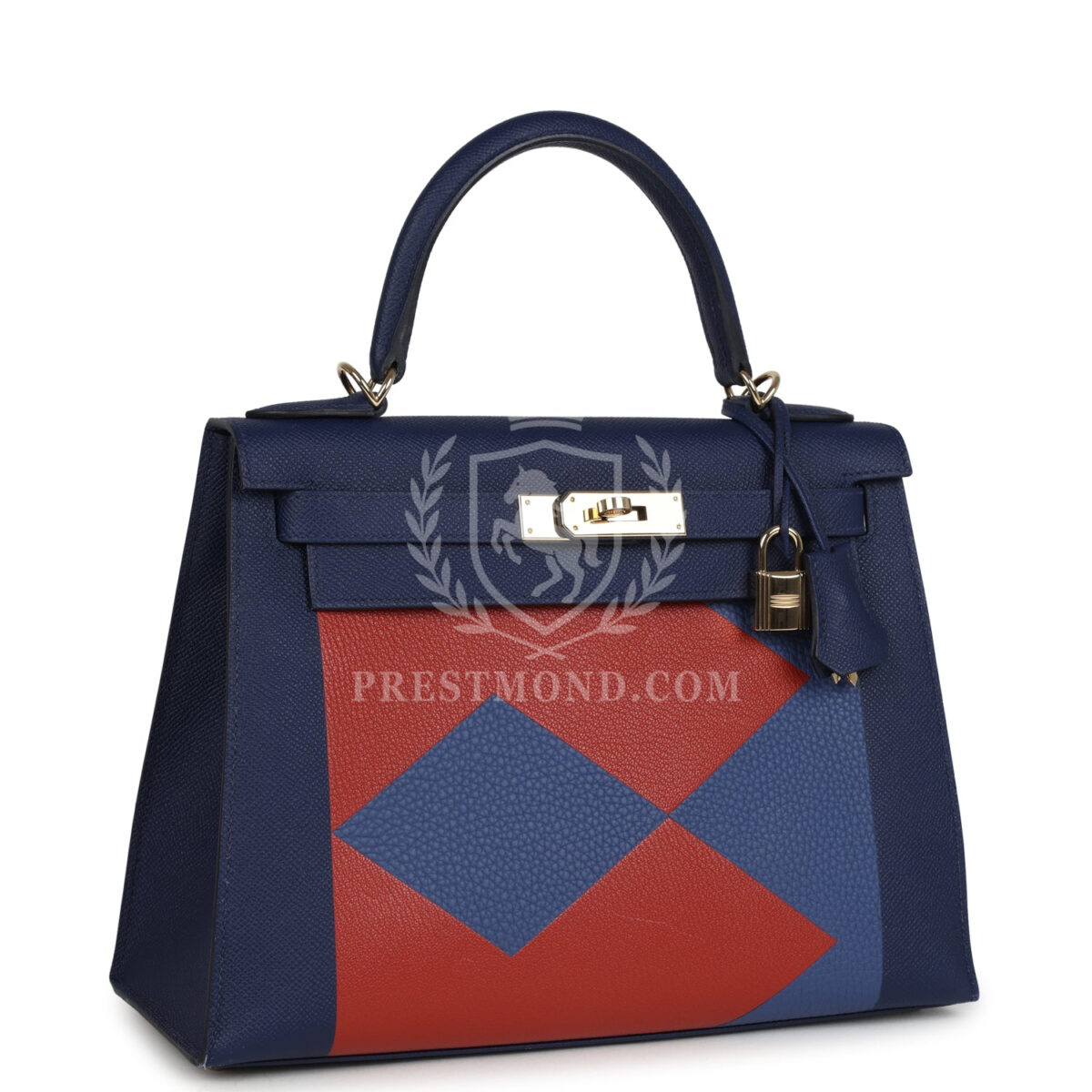 Hermes Special Order (HSS) Kellygraphie Kelly Sellier 28 "Lettre B" Bleu Nuit Epsom PBHW — изображение 2