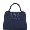 Hermes Special Order (HSS) Kellygraphie Kelly Sellier 28 "Lettre B" Bleu Nuit Epsom PBHW