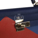 Hermes Special Order (HSS) Kellygraphie Kelly Sellier 28 "Lettre B" Bleu Nuit Epsom PBHW
