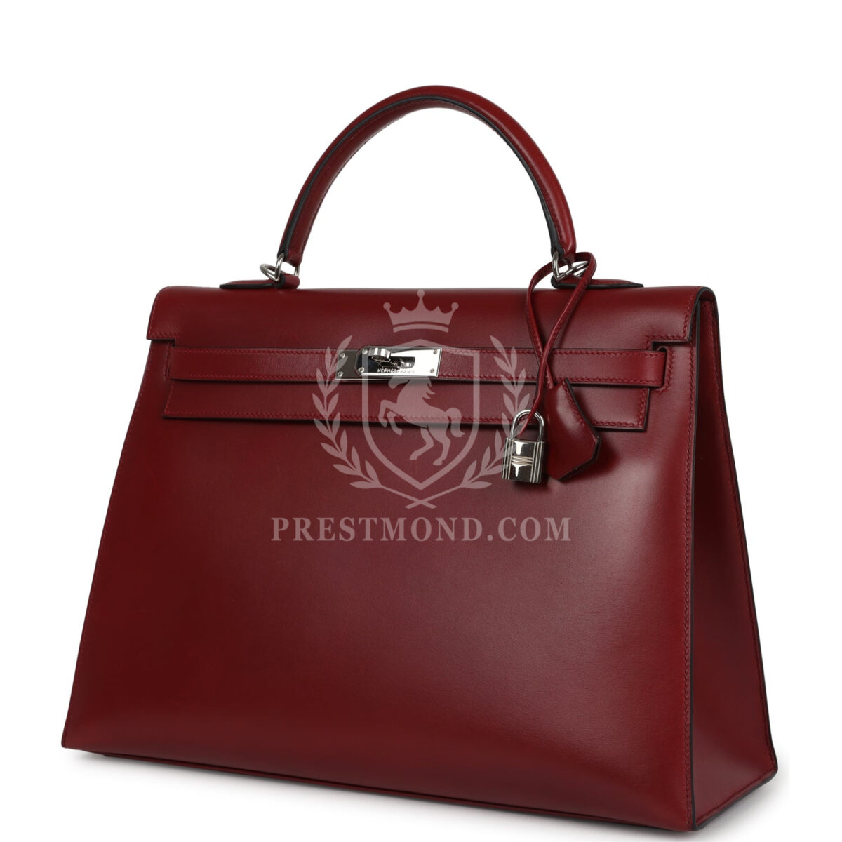 Vintage Hermes Kelly Sellier 35 Rouge H Box PHW — изображение 5
