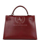 Vintage Hermes Kelly Sellier 35 Rouge H Box PHW