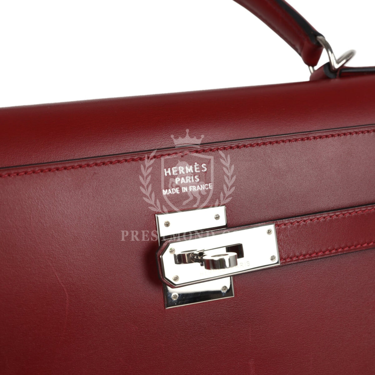 Vintage Hermes Kelly Sellier 35 Rouge H Box PHW — изображение 7