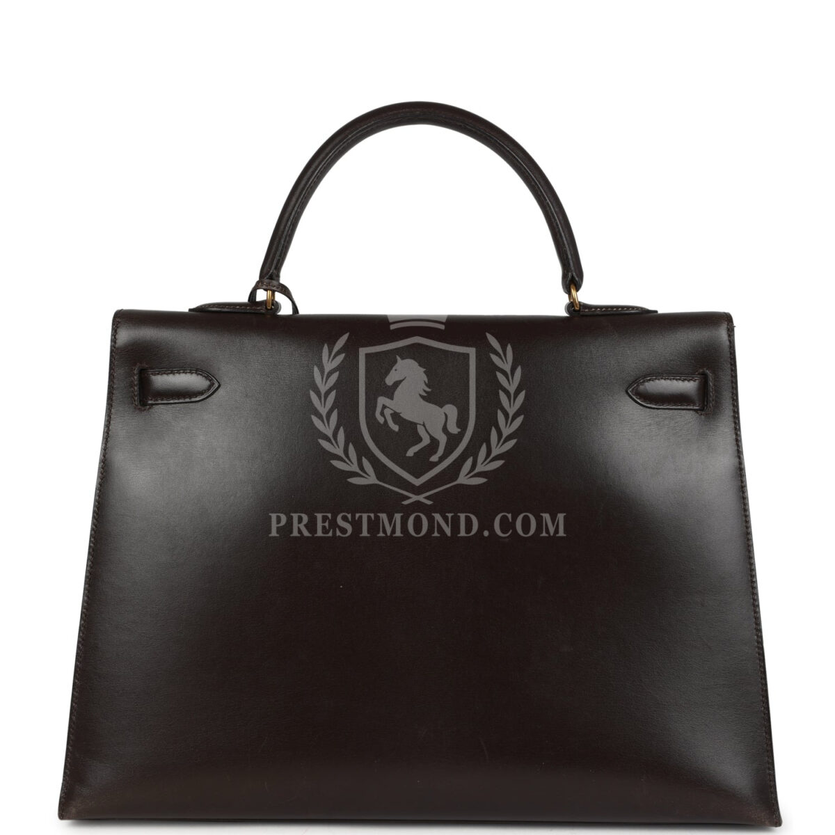 Vintage Hermes Kelly Sellier 35 Marron Fonce Box GHW — изображение 4