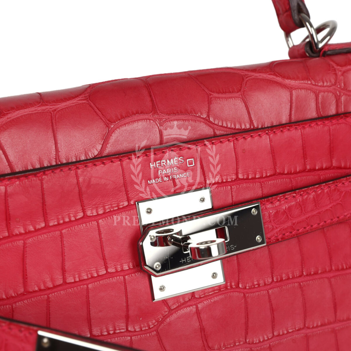 Hermes Kelly Retourne 28 Rose Extreme Matte Alligator PHW — изображение 7