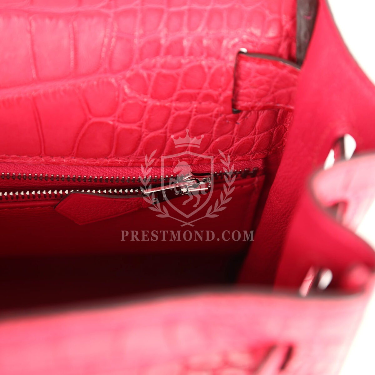Hermes Kelly Retourne 28 Rose Extreme Matte Alligator PHW — изображение 9