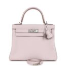 Hermes Kelly Retourne 28 Mauve Pale Clemence PHW